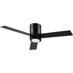 Homcom - Ventilateur de plafond led - 3 pales, 3 vitesses, timer - télécommande, kit installation inclus - métal effet bois noir