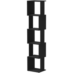Homcom - Bibliothèque étagère design zig zag 5 niveaux dim. 33 x 28 x 161 cm noir