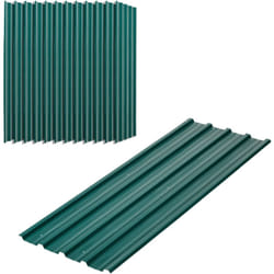 Outsunny - Lot de 12 panneaux - dim. 129L x 45l cm - tôle acier ondulé vert