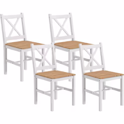 Ce lot de 4 chaises de salle à manger apporteront un style bord de mer à votre intérieur. On craque pour le contraste entre l ...