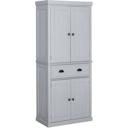Buffet haut multi-rangement - 4 portes, grand tiroir - dim. 76L x 40l x 183H cm - panneaux mdf gris