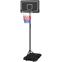 Sportnow - Panier de basketball sur pied hauteur réglable H.182-213/220-250 cm lestage roulettes noir