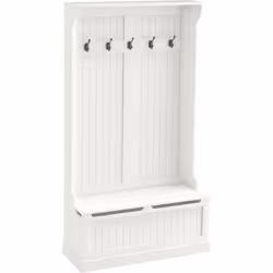 Transformez votre entrée avec le banc de rangement et portemanteau HOMCOM. Offrant une assise et cinq crochets en métal, ce m ...