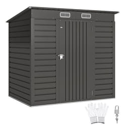 Abri de jardin 23m² - Outsunny - cabanon Porte verrouillable - dim. 191L x 130P x 1665-183H cm - acier