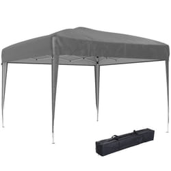 Tonnelle pop-up - Outsunny - pliant - anti-UV - avec sac de transport - acier Oxford - 295 x 295 x 255 m - gris