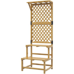 Outsunny - Etagère à fleurs treillis 2 niveaux avec support haut dim. 60L x 50l x 166H cm bois sapin pré-huilé