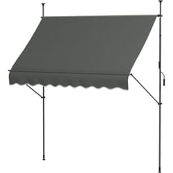 Outsunny - Store banne autoportant manuel rétractable 2,5L x 1,2l x 2,1-3H m inclinaison réglable métal alu polyester gris