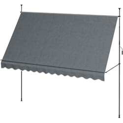 Outsunny - Store banne autoportant manuel rétractable 3,5L x 1,2l x 2,1-3H m inclinaison réglable métal alu polyester gris