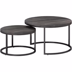 Apportez une touche élégante à votre intérieur avec ce magnifique lot de 2 tables d'appoints gigognes encastrables. En métal ...