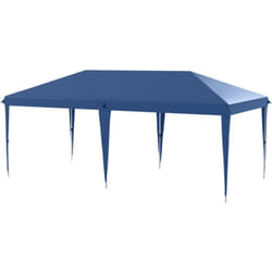 Outsunny - Tonnelle barnum de jardin pop-up pliant 5,85L x 2,95l x 2,7H m sac inclus acier époxy oxford haute densité bleu