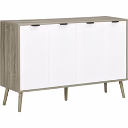 Ajoutez une touche chaleureuse scandinave à votre intérieur en intégrant ce magnifique buffet bicolore blanc et aspect bois g ...