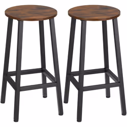Lot de 2 de tabourets de bar confortables, avec structure en acier robuste et surface lisse facile à nettoyer. Conçus pour éc ...