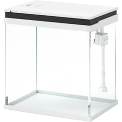 Pawhut - Aquarium en verre 14L - système de filtration, éclairage led, pompe à eau, couvercle - blanc