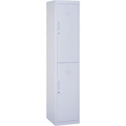 Vinsetto - Vestiaire métallique 2 portes verrouillables - armoire métallique - 2 tringles, 4 étagères - acier gris