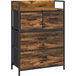 Découvrez la commode HOMCOM, alliant élégance et fonctionnalité avec son design bois rustique et industriel. Elle dispose de  ...