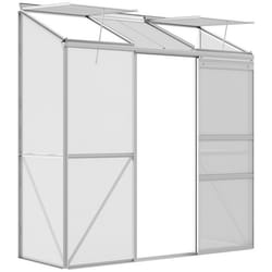 Serre adossée - Outsunny - fenêtres ouvrables à 5 niveaux - panneau en polycarbonate cadre aluminium - 190 x 70 x 200 cm