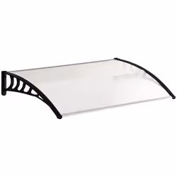 Auvent de porte dentrée - Outsunny - toit marquise en polycarbonate - protection contre pluie neige UV - 90 x 122 cm -