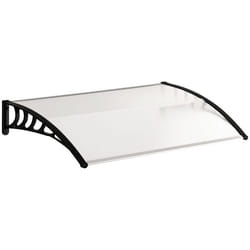 Auvent de porte dentrée - Outsunny - toit marquise en polycarbonate - protection contre pluie neige UV - 90 x 122 cm -