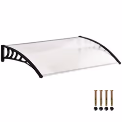 Auvent de porte dentrée - Outsunny - toit marquise en polycarbonate - protection contre pluie neige UV - 09 x 15 m -