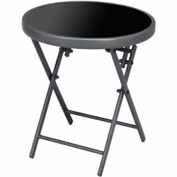 Idéale pour l'extérieur, cette table d'appoint Outsunny avec structure en acier revêtu de poudre est pliable pour facilité de ...
