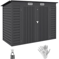 Abri de jardin 3 m² tôle d'acier 2 portes verrouillables 2 évents toit incliné