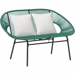 Laissez-vous séduire par notre magnifique banc extérieur pile dans la tendance ! Assise en cordage PE et structure en acier,  ...