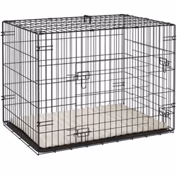 Découvrez la cage pour chien PawHut avec doubles portes et verrous sécurisés, idéale pour petits chiens. Elle se plie facilem ...