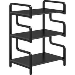 Homcom - Meuble imprimante design - support imprimante 3 étagères - acier panneaux noir