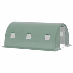 Cette grande serre de jardin tunnel 13,5 m² dim. 4,5L x 3l x 2H m vous aidera à protéger vos plantes contre les aléas climati ...