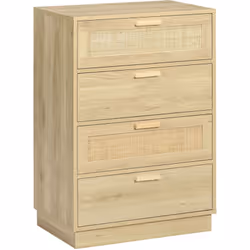 Recherchez des solutions de rangement pour votre chambre ? La commode HOMCOM avec 4 tiroirs en mélamine de bois offre espace ...