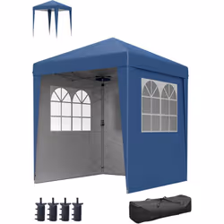 Tonnelle de jardin pliante pop-up réglable anti-UV 30+ 4 sacs lestage sac de transport bleu