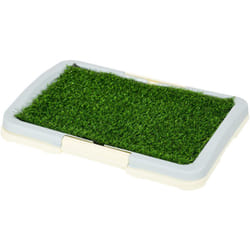 Litière gazon synthétique chien toilette portable à pelouse tiroir à déjection crème bleu gris