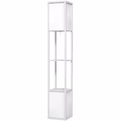 Cette lampe sur pied HOMCOM avec étagère mélange style et fonctionnalité, offrant un stockage et un double éclairage haut et  ...