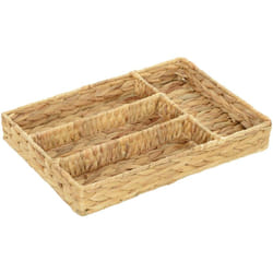 Organiseur de bureau étagère 4 compartiments 36 x 26 x 5 cm jacinthe d'eau tressée
