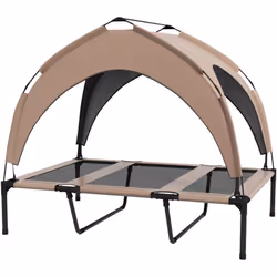 Ce superbe lit de camp pour chien bicolore avec velum en forme de dôme apportera une touche d'originalité, de modernité et d' ...