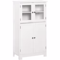 Optimisez le rangement avec l'armoire haute kleankin en MDF durable et peinture protectrice, parfaite pour les zones humides. ...