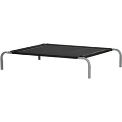 Lit pour chien chat xl grand confort sur pied - dim. 110 x 75 x 20 cm - métal gris textilène micro-perforé noir