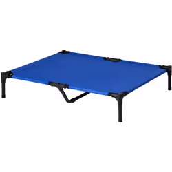 Lit surélevé pour chien dim. 92 x 76 x 18 cm sac de transport inclus métal oxford haute densité bleu