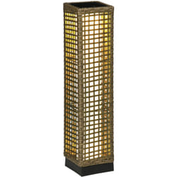 Outsunny - Lampadaire solaire led style exotique H.69 cm résine tressée aspect rotin naturel