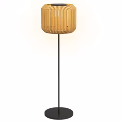 Lampadaire solaire extérieur - Outsunny - avec capteur de lumière - style moderne - étanche - en résine tressée - 130 cm - ja ...