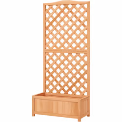 Sublimez votre extérieur avec cette jardinière sur pied et son treillis en bois de teinte marron. Caractéristiques : - Potage ...