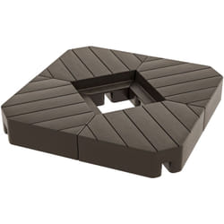 Lot de 4 dalles de lestage parasol déporté piètement croix - à lester eau ou sable - hdpe chocolat