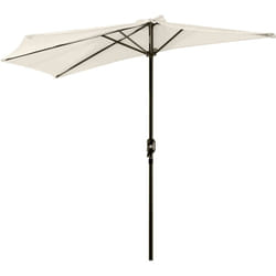 Outsunny - Demi parasol - parasol de balcon 5 entretoises métal - 2,93 x 1,5 x 2,49 m - polyester haute densité crème