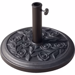 Découvrez le style de vie extérieur avec le pied de parasol en bronze antique d'Outsunny, décoré de roses, idéal pour votre j ...