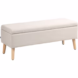 Découvrez le banc coffre de rangement HOMCOM, idéal pour l'entrée, sous une fenêtre ou dans le salon. Revêtement en tissu eff ...