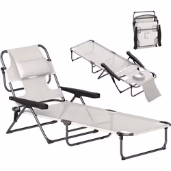 Cette chaise longue pliable d'Outsunny est idéale pour se prélasser au soleil, dans le jardin, sur la plage ou en voyage. Ave ...