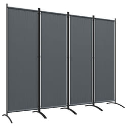Paravent de jardin - Outsunny - 4 panneaux - avec pieds larges - en tissu polyester de 180 g/m² - 221 x 172 cm - gris foncé