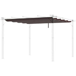 Toile de rechange pour pergola rétractable 3 x 3 m polyester haute densité 180 g/m² imperméabilisé chocolat