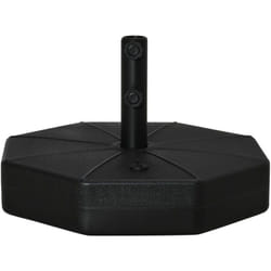 Pied de parasol octogonal à lester ø 60 x 36 cm - mât dia. 38/48 mm - vis de serrage intégrée - hdpe noir