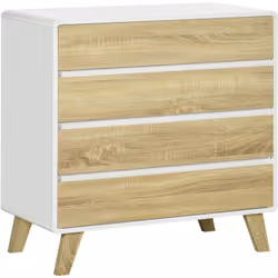 Cette superbe commode design scandinave dotée de 4 tiroirs coulissants vous permettra de ranger vos vêtements, linges de lits ...